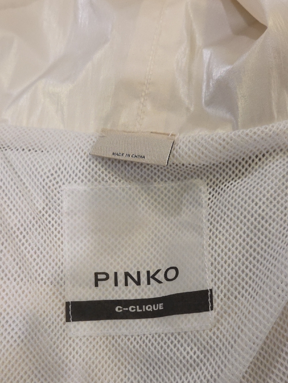 Pinko Siberiano Fringe windbreaker jacket in off-white Size M! - Picture 7 of 16